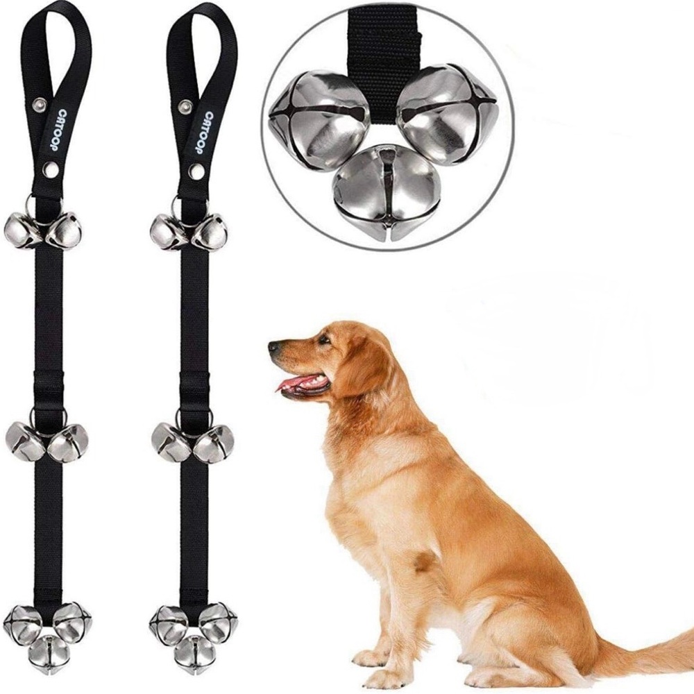 Dog Doorbell Training Strap with Silver Bells (set of two)